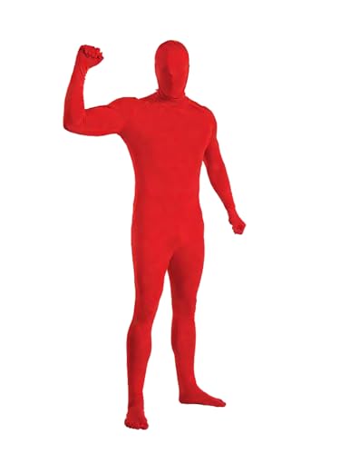Jackolume Ganzkörperanzug für Herren und Damen, dehnbares Kostüm, Unisex, Erwachsene, zweite Haut, Zentai, enttäuschender Overall, unsichtbarer Einteiler, Bodysuits für Halloween, Cosplay, Party, Rot Jackolume Ganzkörperanzug für Herren und Damen, dehnbares Kostüm, Unisex, Erwachsene, zweite Haut, Zentai, enttäuschender Overall, unsichtbarer Einteiler, Bodysuits für Halloween, Cosplay, Party, Rot von Jackolume