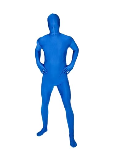 Jackolume Ganzkörperanzug für Herren und Damen, dehnbares Kostüm, Unisex, Erwachsene, zweite Haut, Zentai, enttäuschender Overall, unsichtbarer Einteiler, Bodysuits für Halloween, Cosplay, Party, Blau Jackolume Ganzkörperanzug für Herren und Damen, dehnbares Kostüm, Unisex, Erwachsene, zweite Haut, Zentai, enttäuschender Overall, unsichtbarer Einteiler, Bodysuits für Halloween, Cosplay, Party, Blau von Jackolume