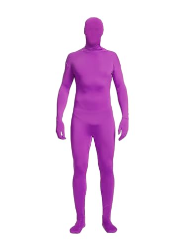 Jackolume Ganzkörperanzug für Herren und Damen, dehnbares Kostüm, Unisex, Erwachsene, zweite Haut, Zentai, enttäuschender Overall, unsichtbarer Einteiler, Bodysuits für Halloween, Cosplay, Party, Lila Jackolume Ganzkörperanzug für Herren und Damen, dehnbares Kostüm, Unisex, Erwachsene, zweite Haut, Zentai, enttäuschender Overall, unsichtbarer Einteiler, Bodysuits für Halloween, Cosplay, Party, Lila von Jackolume