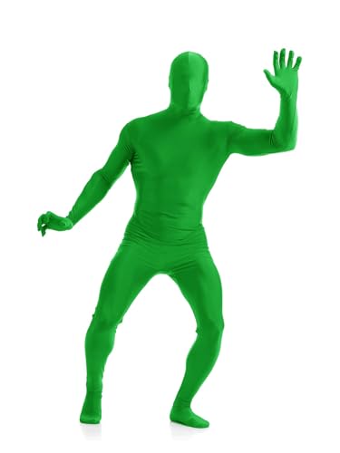 Jackolume Ganzkörperanzug für Herren und Damen, dehnbares Kostüm, Unisex, Erwachsene, zweite Haut, Zentai, enttäuschender Overall, unsichtbarer Einteiler, Bodysuits für Halloween, Cosplay, Party, Grün Jackolume Ganzkörperanzug für Herren und Damen, dehnbares Kostüm, Unisex, Erwachsene, zweite Haut, Zentai, enttäuschender Overall, unsichtbarer Einteiler, Bodysuits für Halloween, Cosplay, Party, Grün von Jackolume