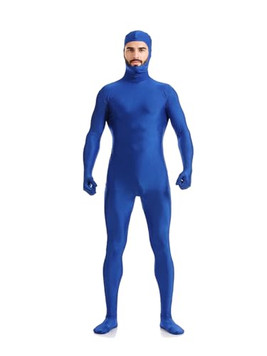 Jackolume Ganzkörperanzug für Herren und Damen, offenes Gesicht, dehnbar, Unisex, Zentai-Jumpsuit, Tanzkleidung, Erwachsene, solide Einteiler-Bodys für Halloween, Cosplay, Blau Jackolume Ganzkörperanzug für Herren und Damen, offenes Gesicht, dehnbar, Unisex, Zentai-Jumpsuit, Tanzkleidung, Erwachsene, solide Einteiler-Bodys für Halloween, Cosplay, Blau von Jackolume