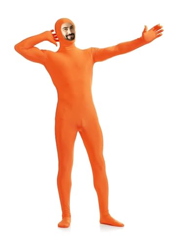Jackolume Ganzkörperanzug für Herren und Damen, offenes Gesicht, dehnbar, Unisex, Zentai-Jumpsuit, Tanzkleidung, Erwachsene, solide Einteiler-Bodys für Halloween, Cosplay, Orange Jackolume Ganzkörperanzug für Herren und Damen, offenes Gesicht, dehnbar, Unisex, Zentai-Jumpsuit, Tanzkleidung, Erwachsene, solide Einteiler-Bodys für Halloween, Cosplay, Orange von Jackolume