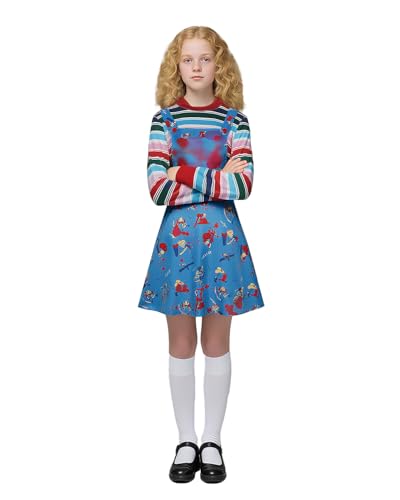 Jackolume Halloween Horror Killer Doll Costume for Kids, Child's Play Good Guys Dress Up and Striped Shirt Horror Movie Ghost Cosplay Outfits Jackolume Halloween Horror Killer Doll Costume for Kids, Child's Play Good Guys Dress Up and Striped Shirt Horror Movie Ghost Cosplay Outfits von Jackolume