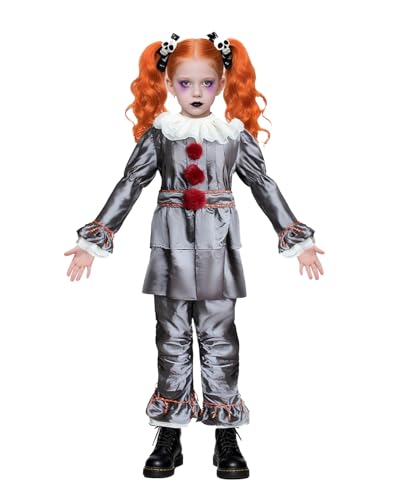 Jackolume Halloween It Evil Clown-Kostüm für Kinder, gruseliger Killer, tanzender Clown, Cosplay-Outfits für Jungen und Mädchen, Horrorfilm-Dress Up für Karneval, Bühne von Jackolume