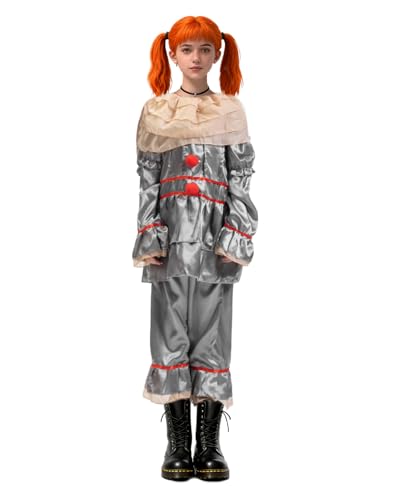 Jackolume Halloween It Evil Clown Penny-Kostüm für Kinder, gruseliger Killer, tanzender Clown, Cosplay-Outfits für Jungen und Mädchen, Horrorfilm-Dress Up von Jackolume