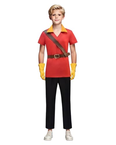 Jackolume Herren Gaston Kostüm, Beast Gaston Outfits für Erwachsene - Hunter Shirt Hose mit Gürtel Handschuhe Komplettes Set Halloween Jäger Cosplay Uniformen Jackolume Herren Gaston Kostüm, Beast Gaston Outfits für Erwachsene - Hunter Shirt Hose mit Gürtel Handschuhe Komplettes Set Halloween Jäger Cosplay Uniformen von Jackolume