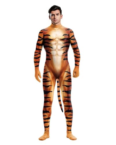 Jackolume Herren Halloween Tier Body mit Schwanz Pelzig 3D Druck Kostüm Ganzkörper Muskel Zentai Jumpsuit Erwachsene Petsuit Einteiler Cosplay Dress Up Party Jackolume Herren Halloween Tier Body mit Schwanz Pelzig 3D Druck Kostüm Ganzkörper Muskel Zentai Jumpsuit Erwachsene Petsuit Einteiler Cosplay Dress Up Party von Jackolume