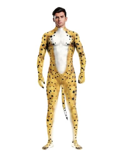 Jackolume Herren Halloween Tier Body mit Schwanz Pelzig 3D Druck Kostüm Ganzkörper Muskel Zentai Jumpsuit Erwachsene Petsuit Einteiler Cosplay Dress Up Party Jackolume Herren Halloween Tier Body mit Schwanz Pelzig 3D Druck Kostüm Ganzkörper Muskel Zentai Jumpsuit Erwachsene Petsuit Einteiler Cosplay Dress Up Party von Jackolume
