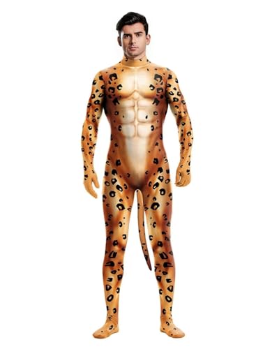 Jackolume Herren Halloween Tier Body mit Schwanz Pelzig 3D Druck Kostüm Ganzkörper Muskel Zentai Jumpsuit Erwachsene Petsuit Einteiler Cosplay Dress Up Party Jackolume Herren Halloween Tier Body mit Schwanz Pelzig 3D Druck Kostüm Ganzkörper Muskel Zentai Jumpsuit Erwachsene Petsuit Einteiler Cosplay Dress Up Party von Jackolume