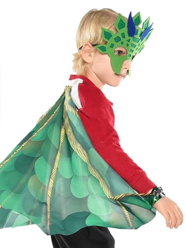 Jackolume Kinder Dinosaurier Kostüm Dress Up Drachenflügel Maske Set Jungen Mädchen T Rex Umhang mit Masken Halloween Geburtstag Karneval Cosplay Zubehör Verkleidung Jackolume Kinder Dinosaurier Kostüm Dress Up Drachenflügel Maske Set Jungen Mädchen T Rex Umhang mit Masken Halloween Geburtstag Karneval Cosplay Zubehör Verkleidung von Jackolume