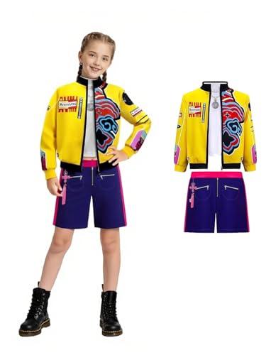Jackolume Kpop Dämon Rumi Cosplay Kostüm für Kinder, Jäger Popsänger Rumi Idol Bühne Rollenspiel Outfits Halloween Dress Up für Frauen Mädchen von Jackolume