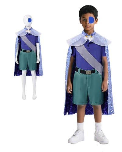 Jackolume Little Earth Ambassador Elio Kostüm für Kinder, Jungen, Anime, Little Earth Elio, Cosplay, kurzes T-Shirt, Hose, Gürtel, Umhang, Jungen, Elio, blaue Uniform für Halloween Jackolume Little Earth Ambassador Elio Kostüm für Kinder, Jungen, Anime, Little Earth Elio, Cosplay, kurzes T-Shirt, Hose, Gürtel, Umhang, Jungen, Elio, blaue Uniform für Halloween von Jackolume