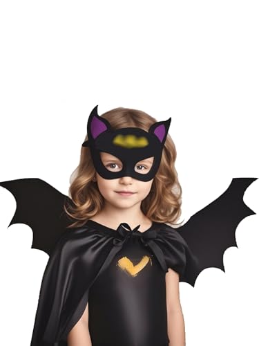 Jackolume Schwarzer Fledermausflügel mit Maske, für Jungen, Mädchen, Uni, Vampir-Kostüm, Zubehör, Fledermaus-Superhelden-Kostüm, Cosplay-Kostüm für Kinder Jackolume Schwarzer Fledermausflügel mit Maske, für Jungen, Mädchen, Uni, Vampir-Kostüm, Zubehör, Fledermaus-Superhelden-Kostüm, Cosplay-Kostüm für Kinder von Jackolume