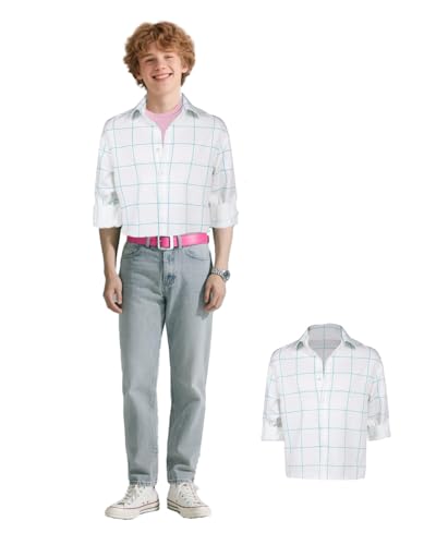 Kpop Demon Saja Jungen Jinu Kostüm für Kinder, Jungen Jinu Saja Boy Cosplay Shirt K Pop Idol Weiß Plaid Bluse Top Halloween Karneval Party Outfits Kpop Demon Saja Jungen Jinu Kostüm für Kinder, Jungen Jinu Saja Boy Cosplay Shirt K Pop Idol Weiß Plaid Bluse Top Halloween Karneval Party Outfits von Jackolume