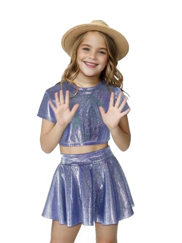 Mädchen 70er 80er Jahre Disco-Kostüm, Halloween, Kinder, metallischer Rock, glänzend, glitzernd, Party-Kostüm, lila, Pop-King-Tanz, Superstar MJ Pailletten, Disco-Kostüm, Verkleidung Mädchen 70er 80er Jahre Disco-Kostüm, Halloween, Kinder, metallischer Rock, glänzend, glitzernd, Party-Kostüm, lila, Pop-King-Tanz, Superstar MJ Pailletten, Disco-Kostüm, Verkleidung von Jackolume