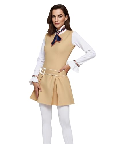 Megan 2 Damen-Kostüm, 4-teiliges Halloween-Horror-Film-Kostüm, Outfit für Erwachsene, Megan-Kostüm, Kleid mit Fliege, Socken, Armärmeln, komplettes Set Megan 2 Damen-Kostüm, 4-teiliges Halloween-Horror-Film-Kostüm, Outfit für Erwachsene, Megan-Kostüm, Kleid mit Fliege, Socken, Armärmeln, komplettes Set von Jackolume