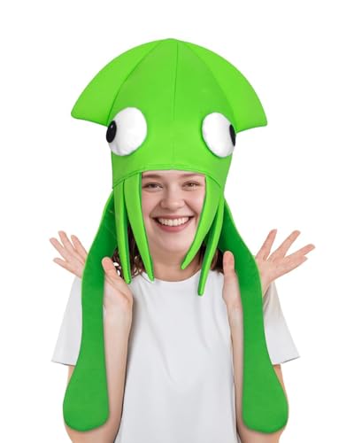 Tintenfisch-Hut für Kinder und Erwachsene, Unisex, Tier-Oktopus-Kappe, Kostüm, Jungen und Mädchen, Meerestierhut, Halloween, tropische Fischkappe von Jackolume
