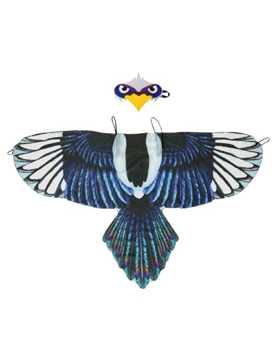 Weißkopfseeadler-Kostüm für Kinder, Adlerflügel und 3D-Vogelmaske, Kleinkind, zum Verkleiden und Spielen, für Jungen und Mädchen, Falke, Rollenspiel-Kostüm, Dschungel-Partyzubehör von Jackolume