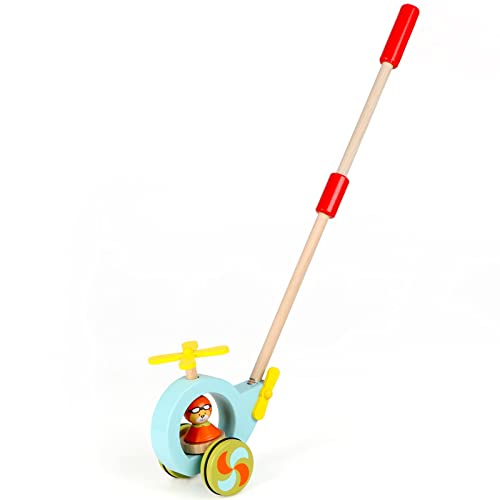 Jacootoys Holz Nachziehspielzeug Schiebe Spielzeug Helikopter Holztier zum Laufen Gehhilfe für Kleinkinder mit abnehmbarem Stab 24 Zoll Jacootoys Holz Nachziehspielzeug Schiebe Spielzeug Helikopter Holztier zum Laufen Gehhilfe für Kleinkinder mit abnehmbarem Stab 24 Zoll von Jacootoys