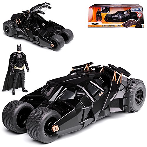 Batmobile und Batman The Dark Knight mit Figur 1/24 Jada Modell Auto mit individiuellem Wunschkennzeichen von Jada Toys