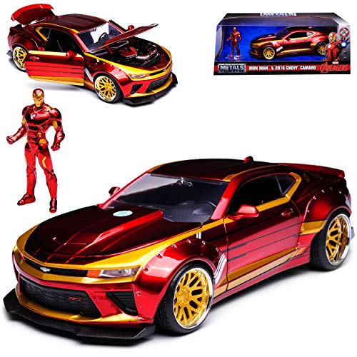 Chevrolet Chevy Camaro Iron Man 6 Marvel Avengers Rot Ab 2016 1/24 Jada Modell Auto mit individiuellem Wunschkennzeichen von Jada Toys