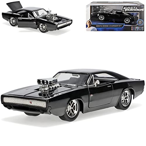 Dodge Charger R/T Dom´s Muscle Cars Coupe Schwarz Fast and Furious 7 1970 1/24 Jada Modell Auto mit individiuellem Wunschkennzeichen von Jada Toys