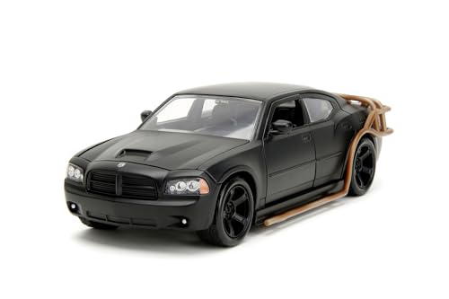 Jada Toys F&F Dodge Charger Heist Car, Fast and Furios, 1:24, Muscle Car, bekannt aus der Filmreihe, Schwarz von Jada
