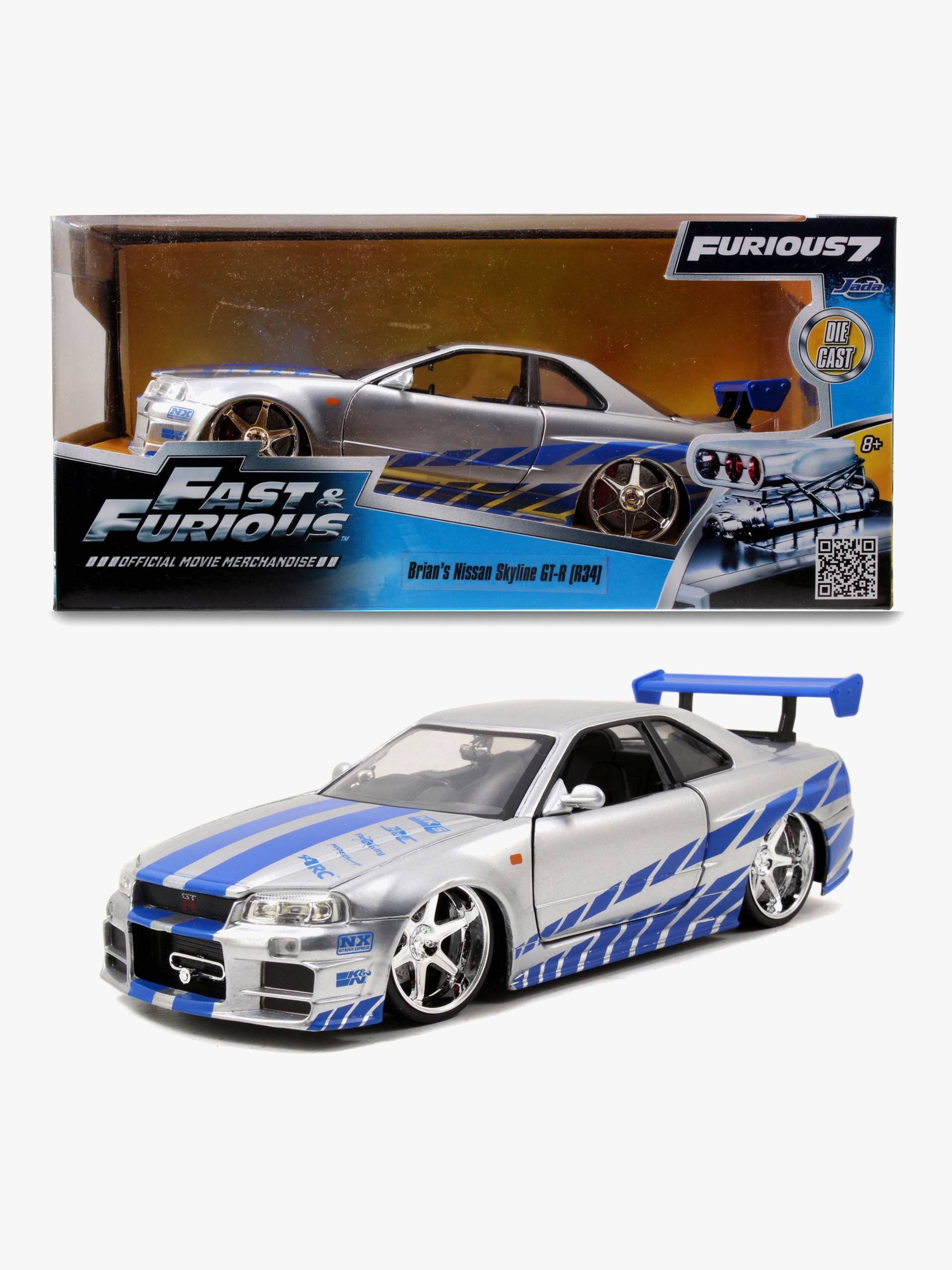 Fast &  Furious 2002 Brian's Nissan Skyline R34 GT-R Auto 1:24 von Jada Toys