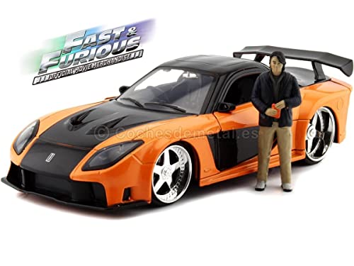 Jada Toys & Furious Han 1995 Mazda RX7 1:24, Spielzeugauto, Rennauto, bekannt aus der gleichnamigen Filmreihe 253205002 Schwarz, Orange Jada Toys & Furious Han 1995 Mazda RX7 1:24, Spielzeugauto, Rennauto, bekannt aus der gleichnamigen Filmreihe 253205002 Schwarz, Orange von Jada