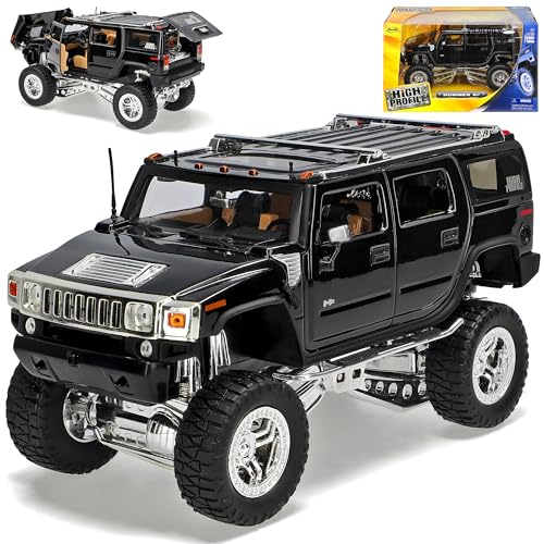 Hummer H2 H 2 SUV Van Schwarz High Profile HÖher Gelegt 1/24 Jada Modellauto Modell Auto von Jada Toys