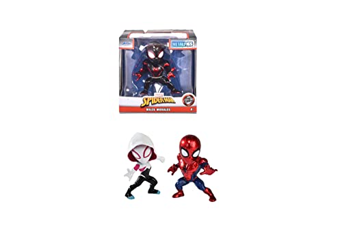 Jada Toys Marvel Spider-Man Figur (1 Stück, 6,5 cm), zufällige Auswahl aus 3 Figuren (Spider-Man, Miles Morales und Ghost Spider), Sammelfigur aus Metall für Marvel Fans ab 8 Jahre von Jada Toys