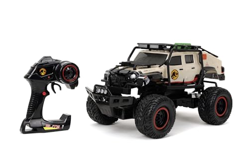 Jada Dickie Toys 253259000 1 Einsteiger Modellauto Elektro Geländewagen Allradantrieb (4WD) Jurassic World RC 4x4 Jeep Gladiator1:12, Mehrfarbig von Jada Toys