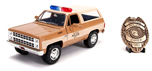 Jada 31111 Stranger Things Coche Metal Con Placa Chevrolet 1980 Chevy K5 Blazer 1:24 mit Nummernschild, Sonstige von Jada