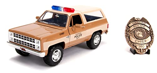 Jada 31111 Stranger Things Coche Metal Con Placa Chevrolet 1980 Chevy K5 Blazer 1:24 mit Nummernschild, Sonstige von Jada Toys