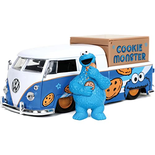 Jada 31751 1:24 HWR 1963 VW Bus + Sprechendes Krümelmonster Figur Seasame Street Sammlerstück Miniaturauto Blau One Size Jada 31751 1:24 HWR 1963 VW Bus + Sprechendes Krümelmonster Figur Seasame Street Sammlerstück Miniaturauto Blau One Size von Jada Toys