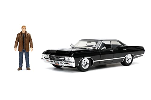 Jada 32250 Supernatural 1967 Impala SS Sport Limousine mit Dean Winchester Figur Maßstab 1:24 Druckguss Modellauto von Jada Toys