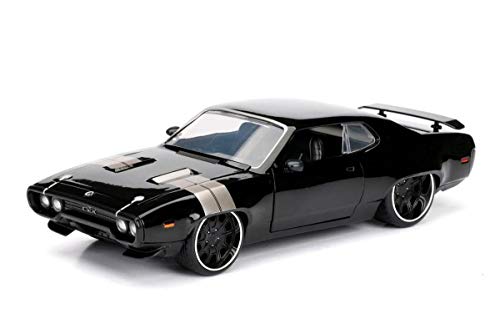 Jada 98292 Toys Fast & Furious 8 Dom's 1972 Plymouth GTX, Auto, Tuning-Modell im Maßstab 1:24, zu öffnende Türen, Motorhaube und Kofferraum, Freilauf, schwarz Jada 98292 Toys Fast & Furious 8 Dom's 1972 Plymouth GTX, Auto, Tuning-Modell im Maßstab 1:24, zu öffnende Türen, Motorhaube und Kofferraum, Freilauf, schwarz von Jada Toys