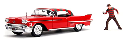 Jada 31102 Hollywood Rides 1:24 1958 Cadillac Serie 62 mit Freddy Krueger Figur von Jada Toys