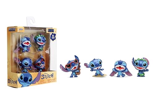 Jada Disney Stitch Metalfigs 4er-Pack – Die-Cast Figuren, 6,3 cm Maßstab von Jada