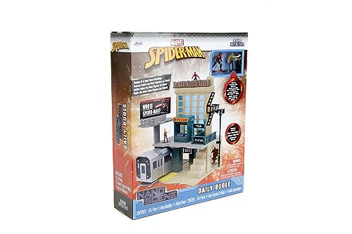 Jada Toys Marvel Spider-Man Kulisse Daily Bugle (20 cm) - Deluxe NYC Scene für Marvel Sammelfiguren, inkl. 2 Nano-Metallfiguren von Spider-Man & Jonah Jameson, Spielzeug und Fanartikel ab 5 Jahre Jada Toys Marvel Spider-Man Kulisse Daily Bugle (20 cm) - Deluxe NYC Scene für Marvel Sammelfiguren, inkl. 2 Nano-Metallfiguren von Spider-Man & Jonah Jameson, Spielzeug und Fanartikel ab 5 Jahre von Jada Toys