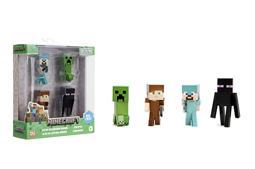 Jada Minecraft Metallfiguren, 6,3 cm, 4 Stück, enthält Steve in Diamond Armor, Alex in Lederrüstung, Enderman und Creeper Jada Minecraft Metallfiguren, 6,3 cm, 4 Stück, enthält Steve in Diamond Armor, Alex in Lederrüstung, Enderman und Creeper von Jada Toys