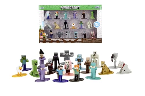 Jada Toys Minecraft Figuren-Set aus Metall (18 Stück) - Multi-Pack Nano Sammelfiguren, Welle 12, Metallfiguren für Fans und Kinder ab 3 Jahre, je 4 cm von Jada