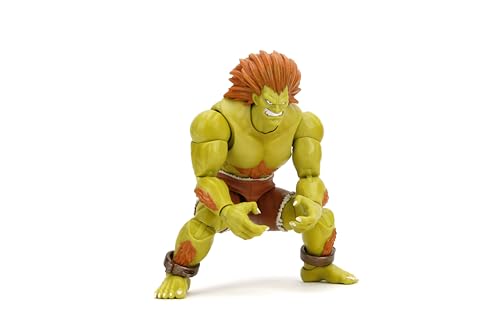 Jada Street Fighter II Blanka Deluxe Actionfigur - Maßstab 1:12, hochbeweglich, austauschbare Hände & Kopf, elektrisches Donnerzubehör - 17,8 cm hoch, Videospiel-Sammelstück Jada Street Fighter II Blanka Deluxe Actionfigur - Maßstab 1:12, hochbeweglich, austauschbare Hände & Kopf, elektrisches Donnerzubehör - 17,8 cm hoch, Videospiel-Sammelstück von Jada Toys