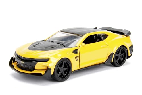 Jada Toys Transformers Bumblebee, 2016 Chevy Camaro, Spielzeugauto aus Die-Cast, Auto, Türen zum Öffnen, Maßstab 1:32, gelb von Jada