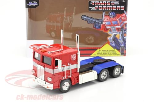 Jada Toys Transformers G1 Optimus Prime, Spielzeugauto aus Die-cast, Auto, Maßstab 1:24, rot/blau Jada Toys Transformers G1 Optimus Prime, Spielzeugauto aus Die-cast, Auto, Maßstab 1:24, rot/blau von Jada