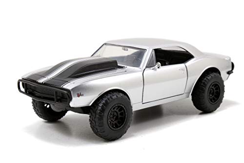 Jada Toys Fast & Furious Roman's 1967 Chevy Camaro, Auto, Tuning-Modell im Maßstab 1:24, zu öffnende Türen, Motorhaube und Kofferraum, silber von Jada