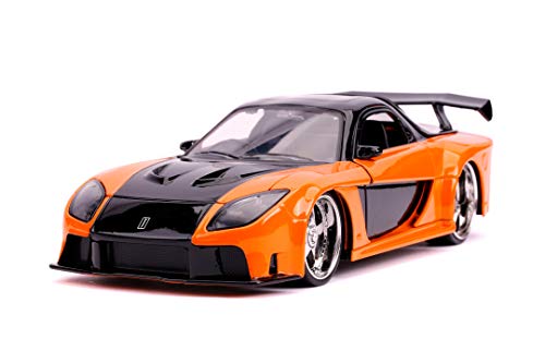 Jada Toys 253203058 Fast & Furious Han's Mazda RX-7, Auto, Tuning-Modell im Maßstab 1:24, mit Spoiler, zu öffnende Türen, Motorhaube und Kofferraum, Freilauf, orange Jada Toys 253203058 Fast & Furious Han's Mazda RX-7, Auto, Tuning-Modell im Maßstab 1:24, mit Spoiler, zu öffnende Türen, Motorhaube und Kofferraum, Freilauf, orange von Jada Toys