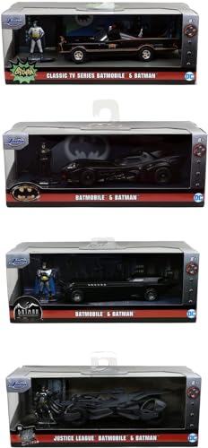 Jada Toys Batman Batmobile, Spielzeugauto aus Die-cast, inkl. Die-cast Batman Figur, Maßstab 1:32, schwarz von Jada Toys