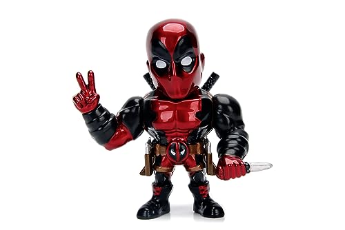 Jada Toys 253221006 Marvel Deadpool Figur, 10 cm, Sammelfigur, Druckguss, rot, One Size von Jada Toys