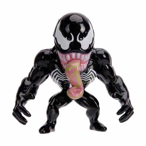 Jada Toys 253221008 Spider Marvel Venom Figur, 10 cm, Sammelfigur, Druckguss, schwarz, Black, One Size von Jada Toys